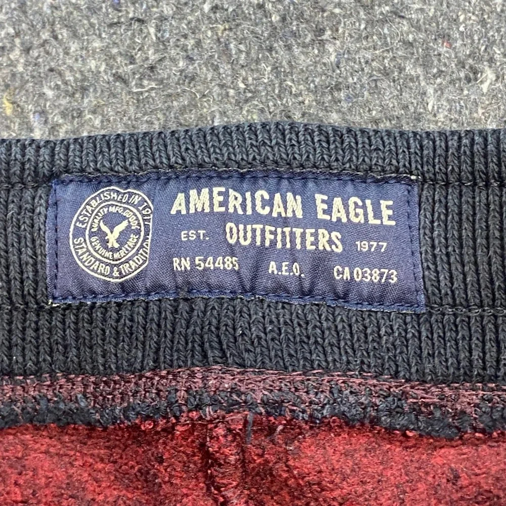 American Eagle Joggers Sz XS Mens Red Marled Skater Striped Cuffs Sweatpants